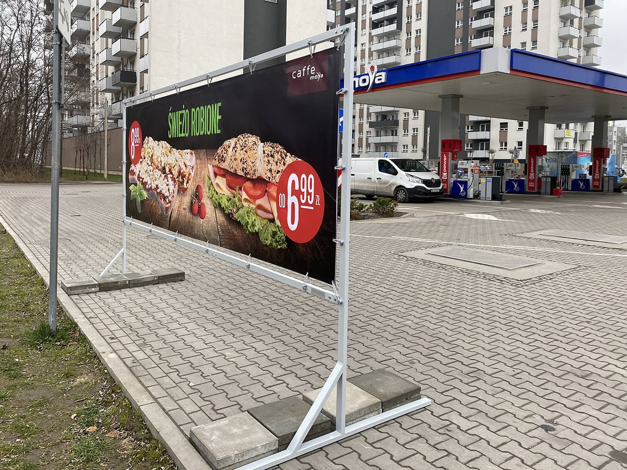 Wolnostojąca reklama, tablica reklamowa, billboard z systemem napinania banerów model Simple Frame